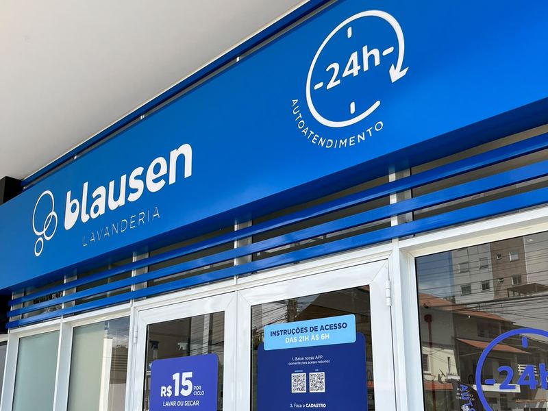 Fachada da Blausen Lavanderia